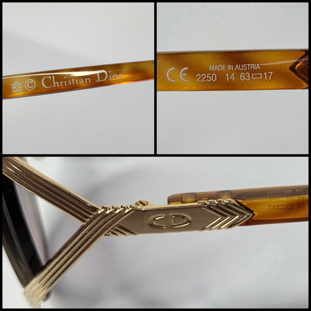 Dior Gradient Brown Shield Sunglasses with Gold Trim - Picture 12 of 15